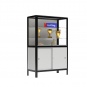 Vitrine, mit Unterschrank, 180 cm hoch, 120x50 cm (B/T), Holzrückwand, 